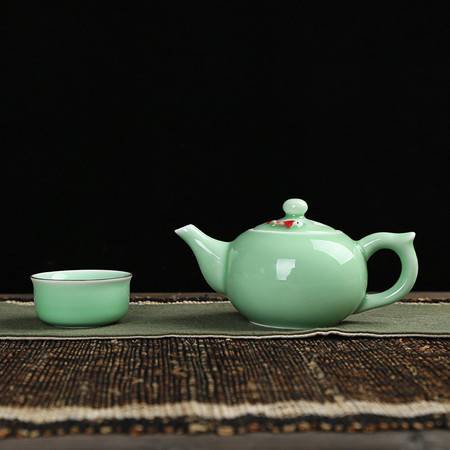 【郵樂贛州館】錦溢青瓷茶具7頭有魚套裝 一壺風雅，杯中魚樂